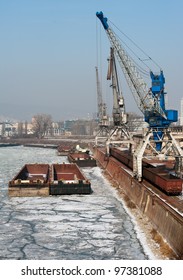 Bratislava Port In Winter, Slovakia