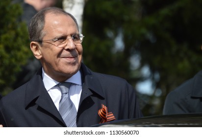 Bratislava, Slovakia. April 4th 2015: Russian Foreign Minister Sergey Lavrov During The Official Visit In Slovakia.