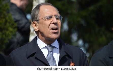 Bratislava, Slovakia. April 4th 2015: Russian Foreign Minister Sergey Lavrov During The Official Visit In Slovakia.