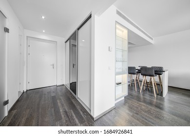 Bratislava Slovakia, March 26, 2020: Hallway And Entrance To The Kitchen In A Bright Apartment Of A Higher Standard