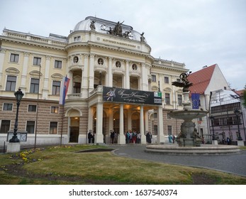 Bratislava, Slovakia - May 21, 2012: Historical Building Of The Slovak National Theatre (Slovenské Národné Divadlo), Built In 1885–1886 & Located By The Hviezdoslav Square (Hviezdoslavovo Námestie)