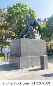 Bratislava, Slovakia - May 31, 2022: Pavol Orszagh Hviezdoslav Statue At Hviezdoslavovo Namestie (Hviezdoslav Square).