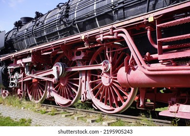 Braunschweig, Germany August 30, 2022. Old Steam Locomotive, (Locomotive 01 1063) That Was In Service In Germany Between March 1927 And August 1977.