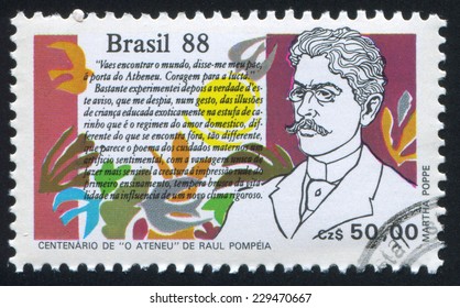 BRAZIL - CIRCA 1988: Stamp Printed By Brazil, Shows  Ateneu By Raul Pompeia, Circa 1988