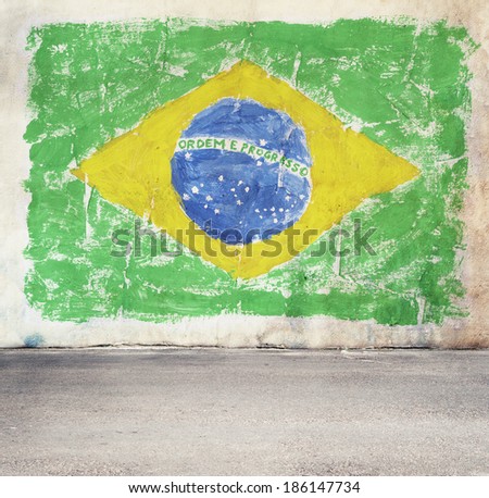 Brazil flag on the wall