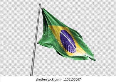 Brazil Flag Waving Stock Image