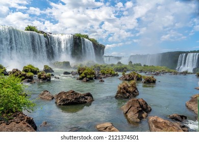 Brazil, Iguazu (Iguaçu) Falls Seen  From The Brazilian Side