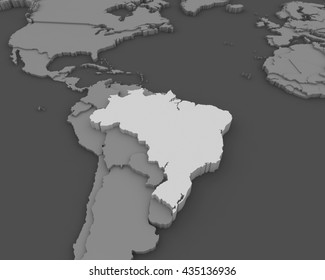 brazil map 3D