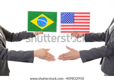 Brazil & USA Flags