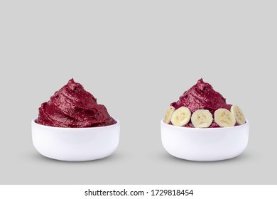 Brazilian Acai Into A Bowl Isolated On Background