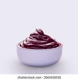 Brazilian Acai Into A Bowl Isolated On Background