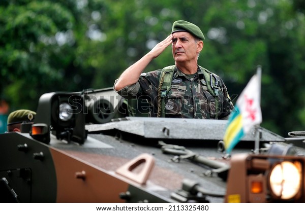 Brazilian\
Army general Luiz Eduardo Ramos at the military parade on\
Independence Day. Future minister of Jair Bolsonaro\'s Presidency\
cabinet - Rio de Janeiro, Brazil 09.07.2015\
