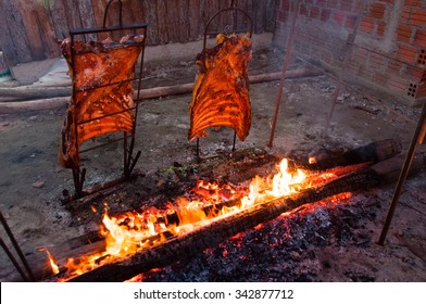 Brazilian Barbecue Also Known As Churrasco Made By Gauchos, Brazil.