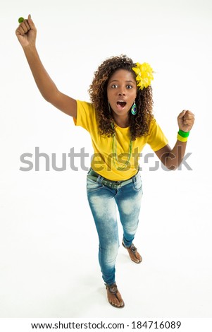 Brazilian black girl vibrating by Brazil
