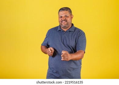 Brazilian Black Man, Adult Smiling, Pointing At Camera. Choosing You.