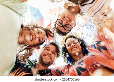 Brazilian Carnival. Group Of Brazilians Having Fun In The Carnival Block