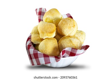 Brazilian Cheese Bread 'pão De Queijo' Isolated On White Background