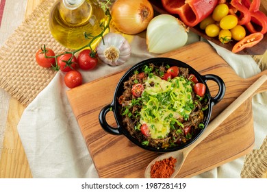 Brazilian Dried Meat With Rice And Tomato