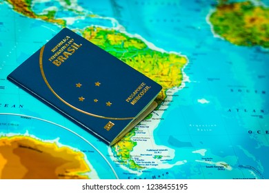 Brazilian Passport Mercosul On World Map