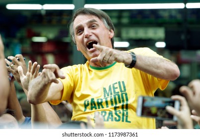 Brazilian Presidential Candidate Jair Bolsonaro During A Rally In Juiz De Fora On 06th September 2018