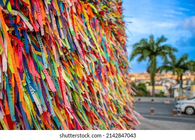 Brazilian ribbon (Lembranca do Senhor do Bonfim) from Salvador, Bahia used to tie around wrist three times and make 3 wishes. Translation: Reminder of our Lord of Bonfim