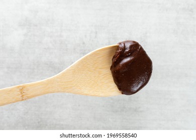 Brazilian Vegan Brigadeiro Chocolate On A Wooden Spoon