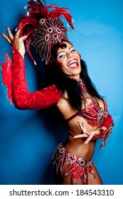 Brazilian Wearing Samba Costume