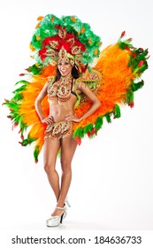 Brazilian Wearing Samba Costume