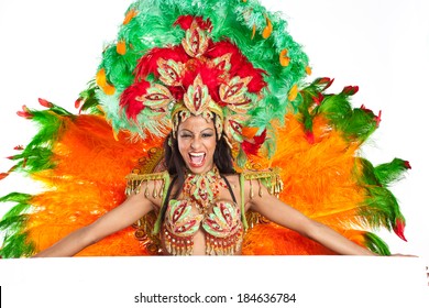 Brazilian Wearing Samba Costume