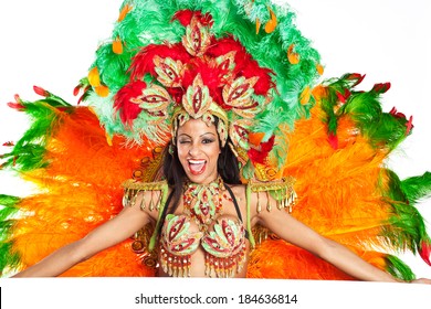 Brazilian Wearing Samba Costume