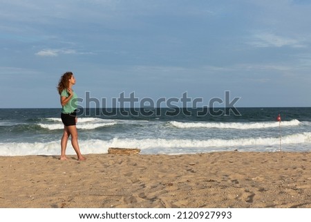Brazilian woman on the beach.