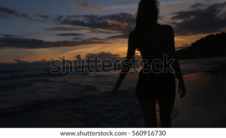 Brazilian Woman Relaxing in the Beach
