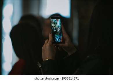 BRCKO, BOSNIA AND HERZEGOVINA - Oct 29, 2020: Person Taking A Photo With Apple IPhone Camera