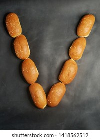 Bread Alphabet V, On A Grudge Background