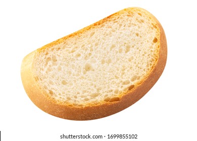 Bread Baguette Slice Isolated, Top View