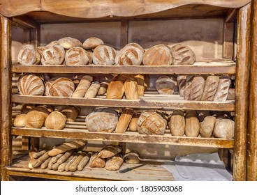 Bread in a bakery shop - Shutterstock ID 1805903068