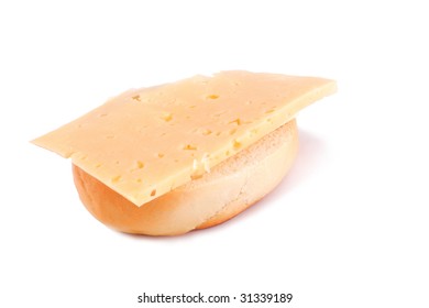 bread with cheese on a white background