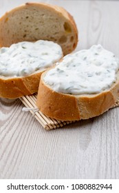 Bread with cheese spread