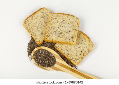 Bread With Chia Seeds Isolated On White