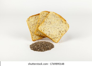 Bread With Chia Seeds Isolated On White