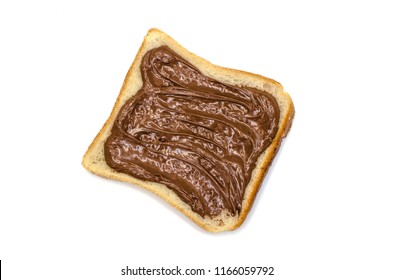 bread with chocolate paste nutella.  choco. isolated. spread