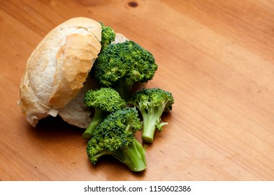 bread with cooked broccoli