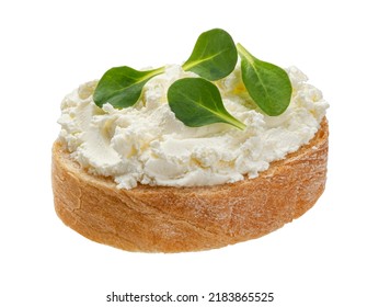 Bread with cream cheese isolated on white background - Shutterstock ID 2183865525
