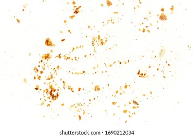 Bread Crumbs Isolated On White Background.  Top View
