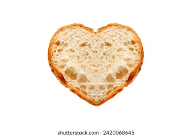 Bread cut in form of heart isolated on white background, homemade bakery concept - Powered by Shutterstock