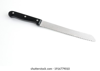 Bread Cutting Knife On Isolated White Background

