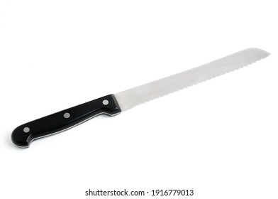 Bread Cutting Knife On Isolated White Background

