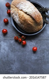 Bread and fresh red cherry tomatoes