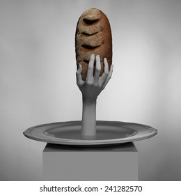 Bread Hand. Sculpture And Food. Museum