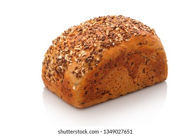 Bread Loaf With Flaxseed And Oatmeal White Isolate